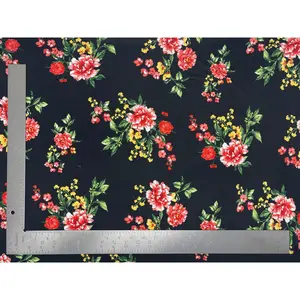 DTY Double Sided Brushed Knit Floral Print Fabric