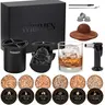 Summervibes WIBIMEN Funny Face Ice Ball & Whiskey Smoker Kit – Unique Gift for Dad & Whiskey Lovers – Party & Home Bar Essential | 6 Wood Flavors, Torch & Glass (Butane Not Included)