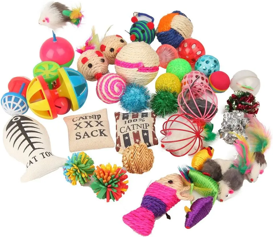 Fashion's Talk 20-Piece Cat Toys Variety Pack with Rolling Ball for Kitties