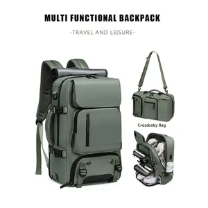 2025 summer Large Capacity Backpack with Shoes Compartment & Usb Charging Port, Travel Essentials, Multi-functional Backpack for Hiking & Camping, Outdoor Knapsack for Men & Women 2025, Camping Backpack