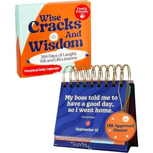 Funny Wisdom Perpetual Calendar, Administrative Professional Day Gifts, 366 Days of Laughs & Life Lessons, Office Desk Accessories for Women-Men, White Elephant Motivational-Inspirational Gifts
