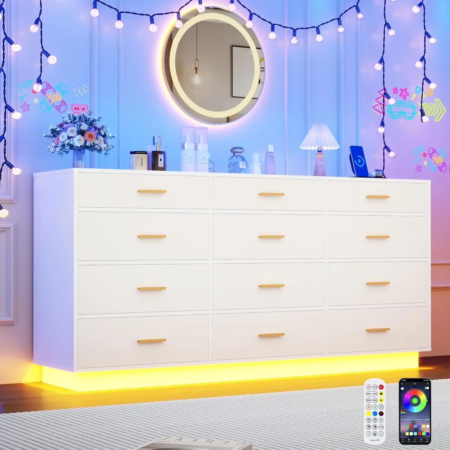 White-12 Drawers (NEW)