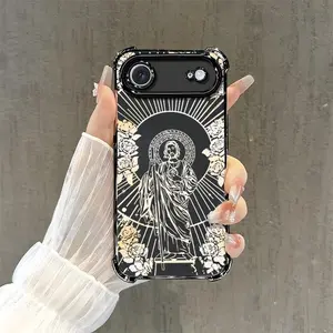 Christian Art Jesus Rose Phone Case, Vintage Aesthetic Protective Cover for【iPhone 17Air】666