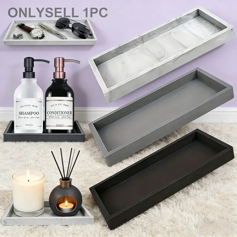 Soft Silicone Jewelry Tray, Bathroom Decorative Trays, Bathroom Decor Supplies, Countertop Organizer for Kitchen & Vanity, Plant Storage Board, Bathroom Decorations, Bathroom Accessories