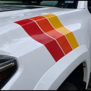 Toyota Tacoma TRD Retro Fender Yellow Orange Red Stickers TRD Flag for Classic Look