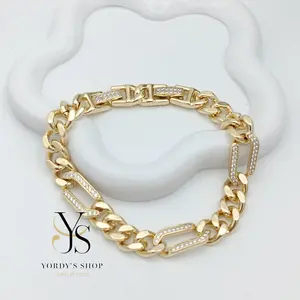 Yordy Imperial Gold Handle 14K Plated with Delicate Zirconia Stones 71/4 Inches for Everyday & Special Occasions