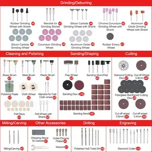 Rotary Tool Accessories Kit, Universal Rotary Tool Bits for Easy Drilling, Cutting, Grinding, Sanding, Sharpening, Carving and Polishing, with Carrying Case