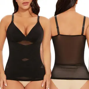 Slimming Women Firm Tummy Control Shapewear V-Neck Camisole Cami Vest Abdomen Compression Tank Top Body Shaper Ladies Underwear Undershirts Shaping Tops Shirts Spaghetti Strap Corset Spandex Womenswear