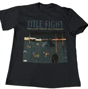 Title Fight Black T-Shirt Cotton Collar