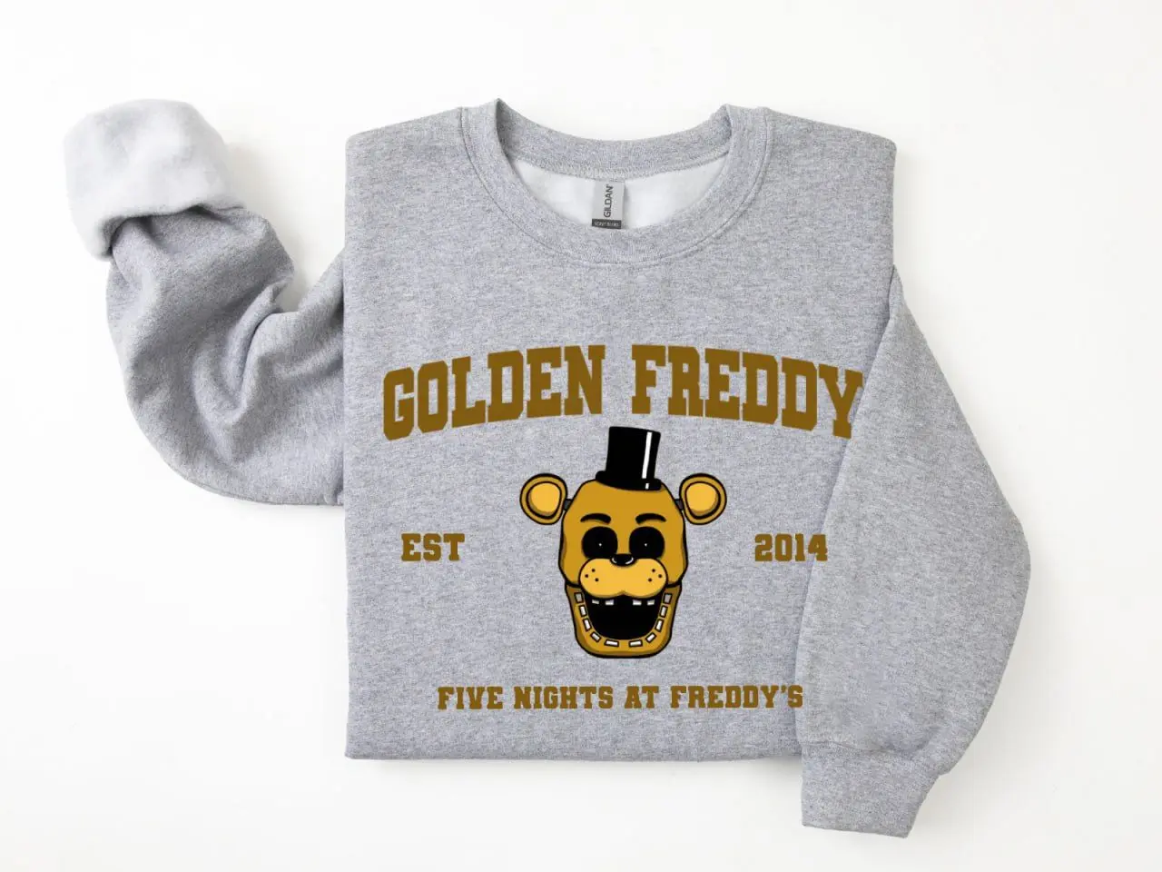 Golden Freddy + Est.2014  Shirt/Sweatshirt/Hoodie, Five Nights at Freddy's Shirt, Villain Five Nights at Freddys Vintage Halloween 2025 Shirt, Horror Nights, Retro Horror Nights