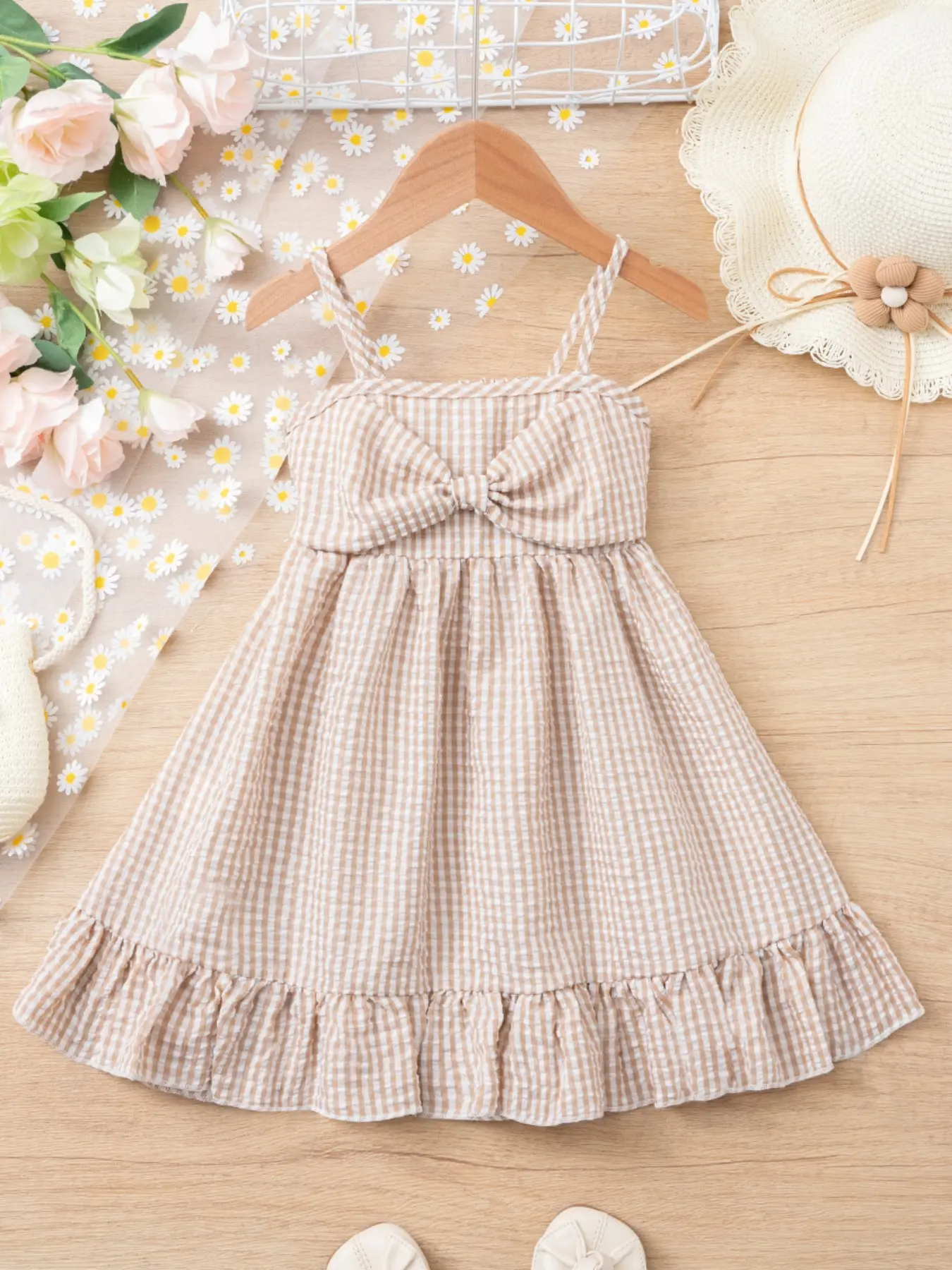 Girls' Summer Plaid Halter Dress, 1-8 Years Old, Front Big Bow, Pleated  Skirt Hem, Thin Straps, Breathable, Outdoor Picnic, Amusement Park, Ruffled  Bowknot Dress - TikTok Shop