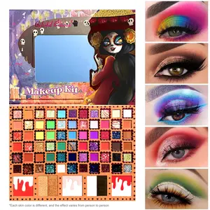 Colorful Kisses Dia de los Muertos Inspired Mega Eyeshadow Makeup Kit Vibrant Multi-Color Palette with Glitter Matte & Shimmer Finishes Perfect for Festival Ready Bold & Artistic Makeup Looks on TikTok All-In-One Set for Creative Beauty Eye Shadow