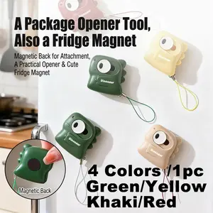 Cute Mini Refrigerator Magnet, Small Dinosaur Design, Automatic Rebound Knife, Portable Craft Utility Tool, Non-Stick Magnetic Disassembly Blade, Refrigerator Decorating Magnet