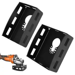 Square Slot Cutter, Upgrade Stainless Steel Drywall Outlet Cutter Compatible with Dewalt 20V & Milwaukee M18 Oscillating Tools, One Step in Place Electrical Box Cutter for Drywall, Wood (2Pcs)