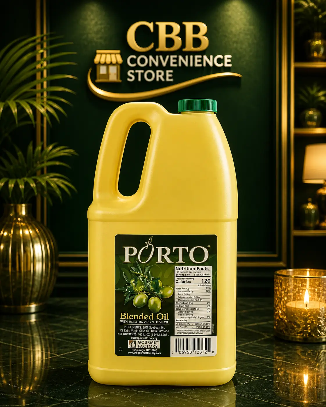 Porto Blended Olive Oil, 1% Extra Virgin Olive Oil Infused, 1 Gal Cooking Essential with Rich Flavor, Cooking Oil