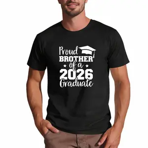 Proud Brother of a 2026 Graduate T Shirt, Sibling Graduation Matching Tee, 2026 Graduation Gift for Brother, Casual Short Sleeve T-Shirt for Graduation Party, Family Graduation Theme Tshirt