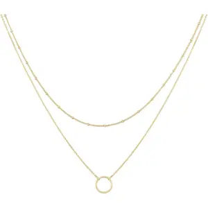 Layered Heart Necklace Pendant Handmade 18k Gold Plated Dainty Gold Choker Arrow Bar Layering Long Necklace for Women