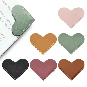 Leather Heart Bookmarks - 6pcs Cute Corner Page Markers for Readers & Students