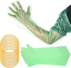 50 Pcs Disposable Dressing Gutting Gloves 35 Inch Shoulder Length Field Dressing Gloves Veterinary Insemination Glove
