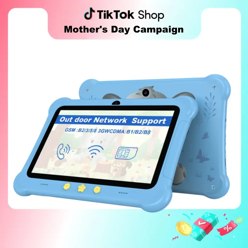 redbeat B1 Kids Tablet: 6GB (2+4)RAM + 32GBROM expandable to 1 TB, built-in stand, 3G network, parental controls, 5G Wifi, eye health mode, drop-resistant design.for New Year, birthdays,or holidays.