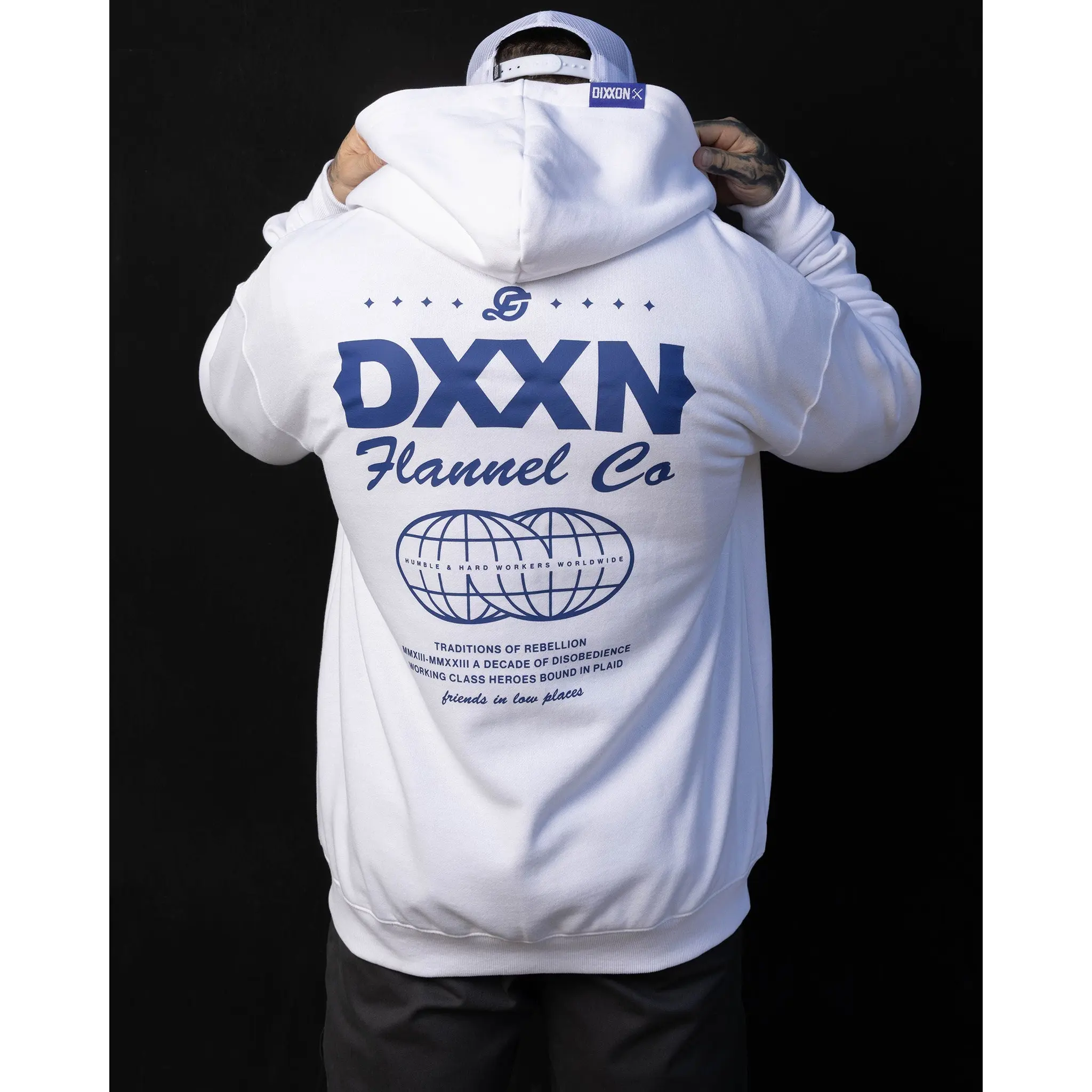 Blue Tech Zip Up - White