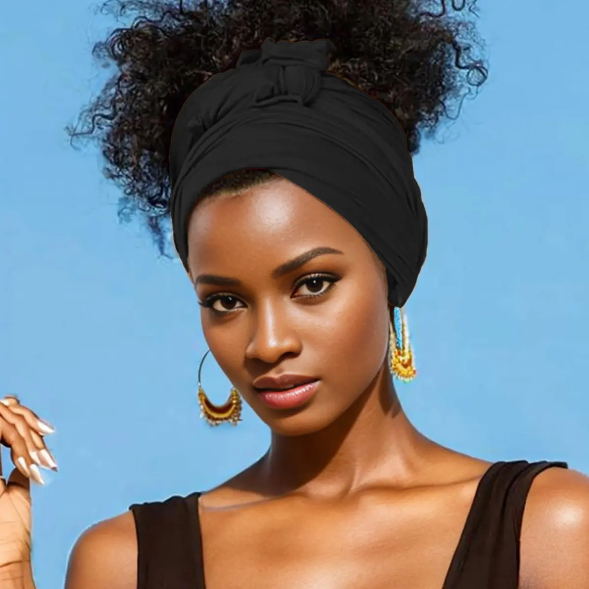 Head Wraps for Black Women Stretch Head Scarf Long African Hair Wraps Turban Headwraps Jersey Headbands