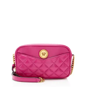 Pre-owned VERSACE Leather Crossbody Bags Quilted Medusa Small Camera Bag