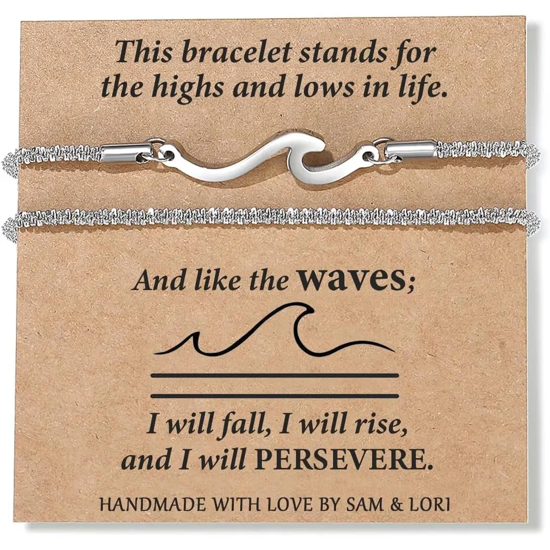 Stainless Steel Wave Bracelet for Women, 2-Layer Adjustable Fashion Jewelry, Non-Tarnish Inspirational Gift with Meaningful Card, Fashion Bracelet, Bracelet Jewelry