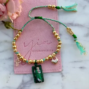 Mini Escapulario Beaded Bracelet Dainty Gold Plated