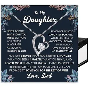 Daughter Gifts From Dad, To My Daughter Necklace From Dad, Love Knot Necklace, Gift For Daughter From Dad, Daughter Necklace, Father Daughter Necklace, Gift For My Daughter, Birthday Gift, Christmas