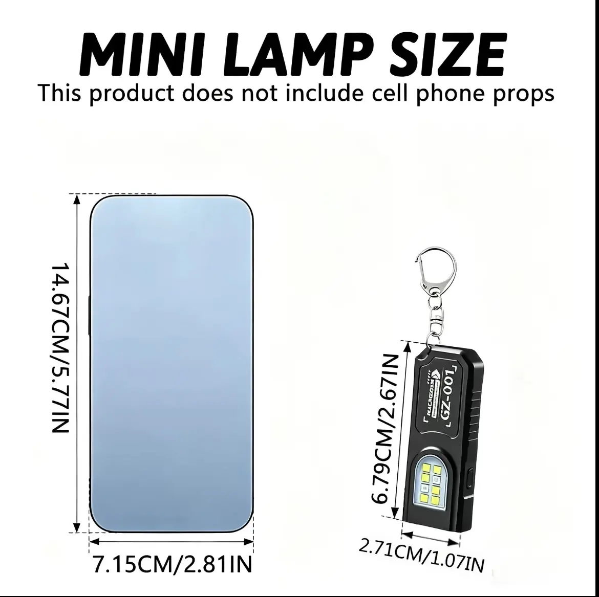 Multi functional keychain, USB rechargeable mini flashlight with COB work light, camping pocket light, portable LED keychain light, high brightness