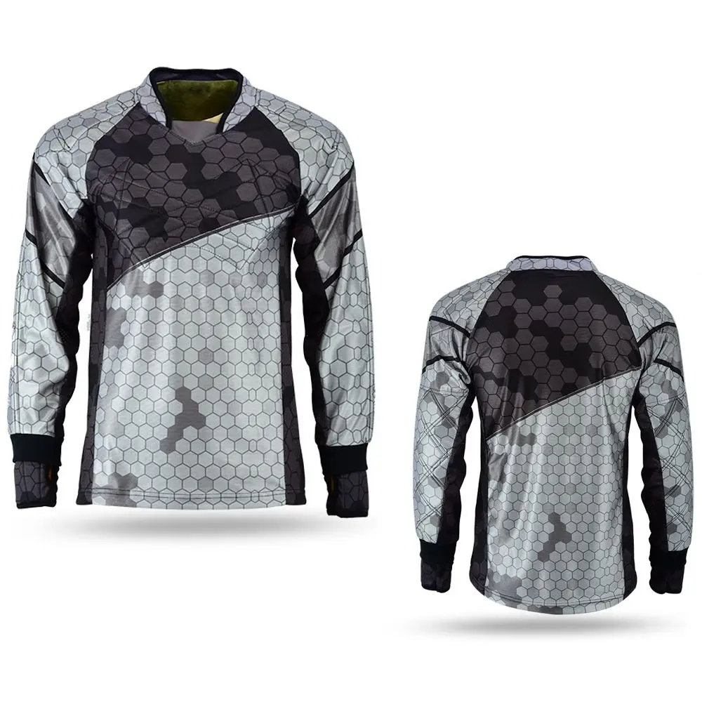 Galaxy High Quality Paintball Long Sleeve Padded Lightweight Jersey Gray/Black - 1149