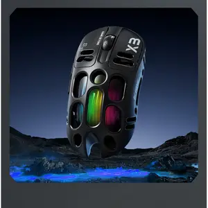 Wireless gaming mouse, three-mode Bluetooth, rechargeable, hollow design, mechanical macro programming mouse, hot-selling
