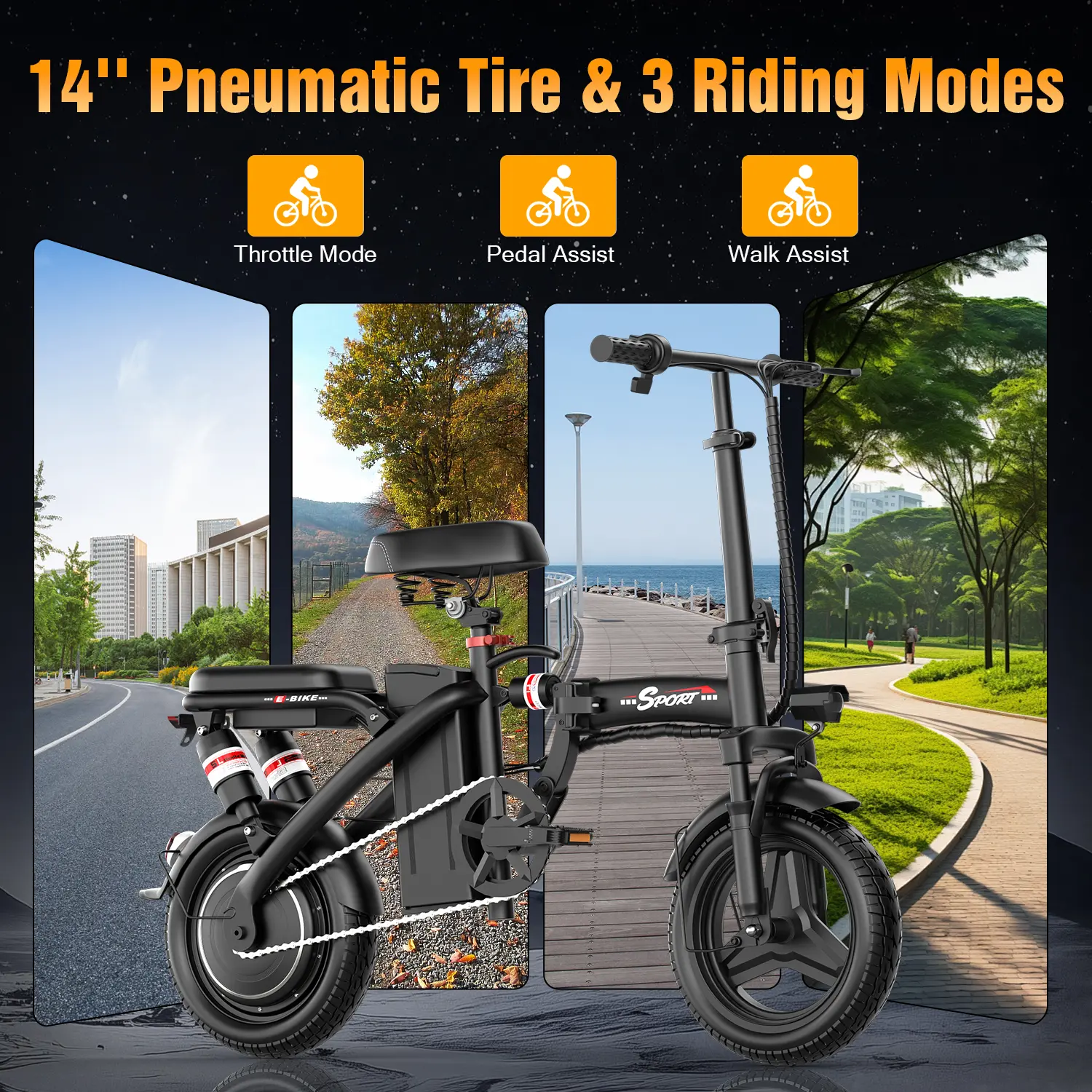 Pikabike Z8 Electric Bike | Peak 1200W | 25MPH | 14