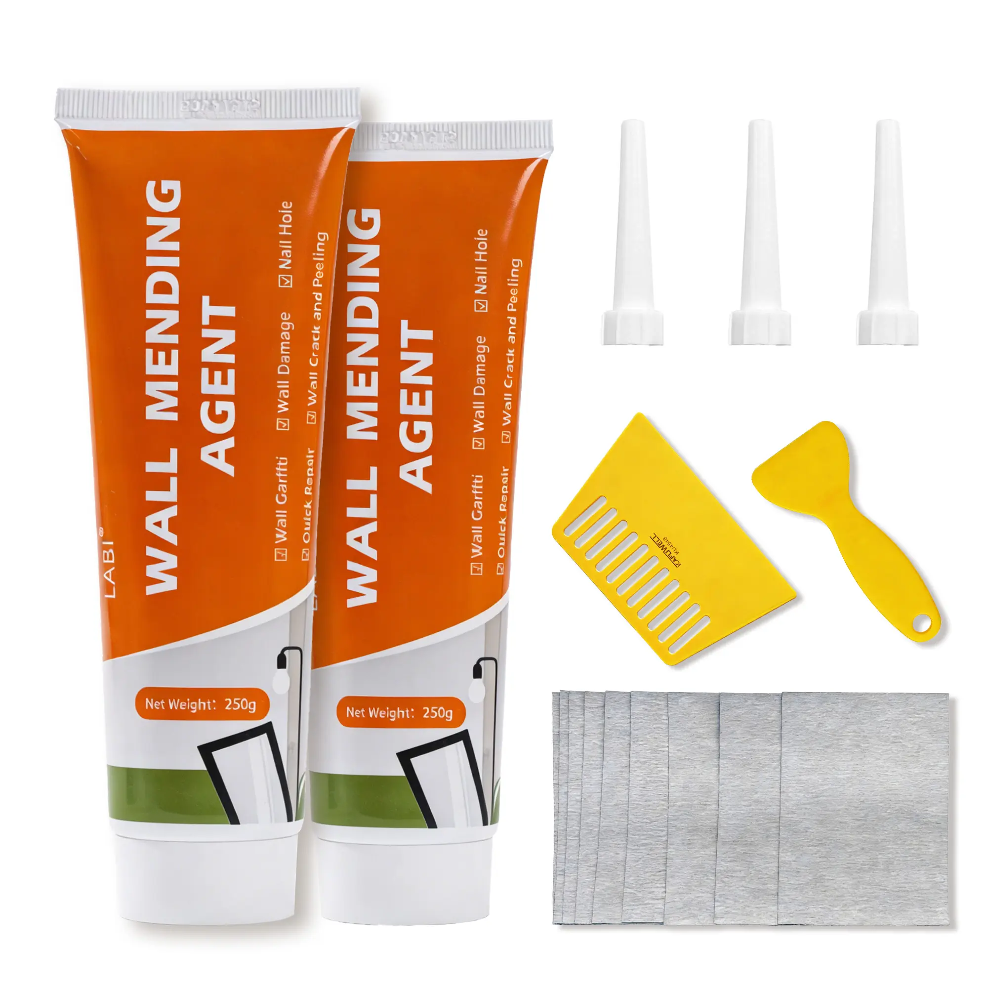 【Father's Day Gift】Drywall Patch Repair Kit with 250g Quick-Drying Wall Mending Agent, Heavy-Duty Concrete Sealant, Waterproof Caulk, Self-Adhesive Paste, Crack Filler, Cracks Concrete Solution, Cracks Concrete Adhesive