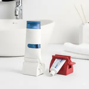 Portable Toothpaste Squeezer & Wall-Mounted Organizer: Toothpaste Holder, Space-Saving Dispenser for Tidy Counters. Easy Install, Waterproof, Fits All Tubes, Reduces Waste, Smooth Roller Design. Essential for Modern Bathrooms.