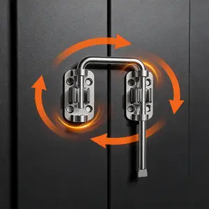 2/3/4pcs Easy Install Stainless Steel Bolt Lock, Durable Metal Interior Door Latch, Fashionable Metal Design, Home Hotel Cabinet Door Lock