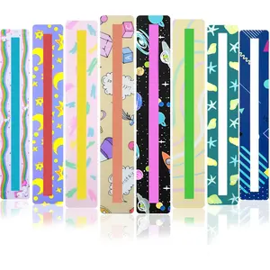 8PCS Guided Reading Strips, Color Reading Trackers for Kids Bookmark Help with Dyslexia Children Highlighter Trackers Teacher Education Classroom Supplies