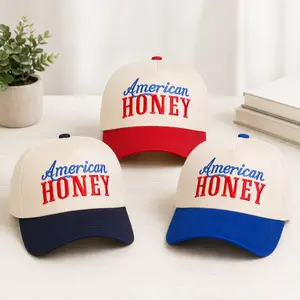 Unisex Honey Letter Baseball Cap Adjustable Sun Protection Hat, 4th of July Hat, Unisex Hat