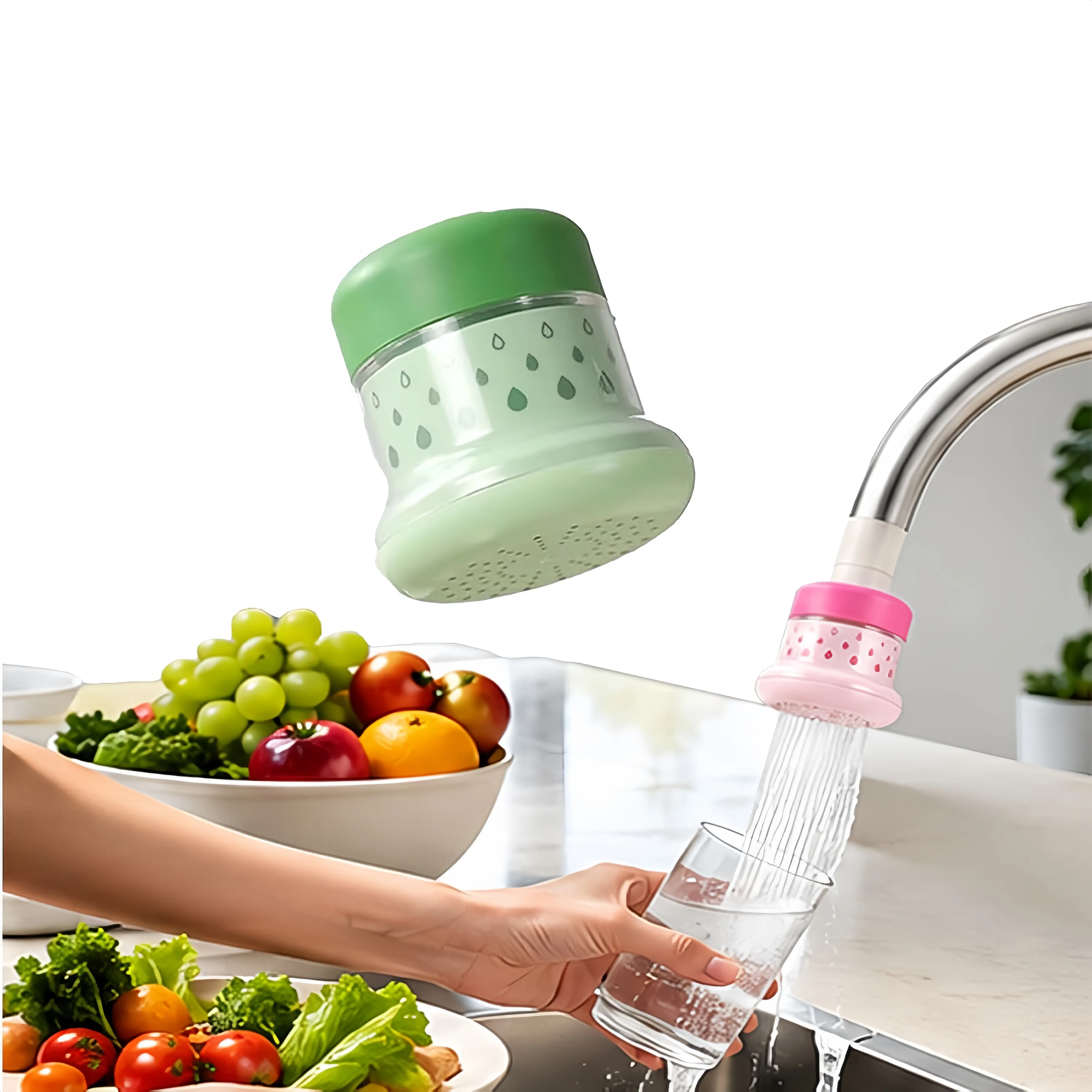 【BUY 1 GET 1 FREE】2-Piece Mini Sink Faucet Tap Water Filter, Multi-Layer Filtration, Splash-Proof, Removable Reusable Washable Household Kitchen Fixture, Easy Installation, Reusable Water Filter