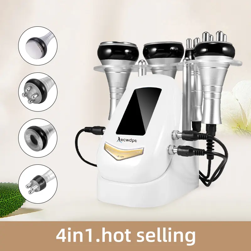 4-in-1 Multifunctional Home Massage Device with 4 Interchangeable Massage Heads, Compact Plastic Vanity Desk Display Portable Body Relaxation Personal Care Appliance cavitation machine