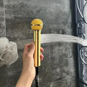 Handheld Singing Shower Head with Microphone Aluminum Showerhead Fun Bath Singing Toy Gift for Kids Adults Bathroom