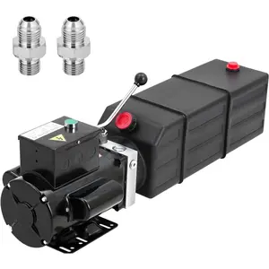 GARVEE Hydraulic Power Unit, 220V 15 Quart Car Lift Hydraulic Pump Power Unit, Single Phase Hydraulic Power Unit, with 14L Plastic Tank, Electric Hydraulic Power Unit, Used for Car Maintenance