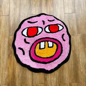 Soft Cherry Blossom Shaped Carpet, Thickened Plush Anti-Slip Cartoon Pattern Rug, Water Absorbent Bedroom Living Room Decor, 1850g/m² Density #GLOBAL PICKS