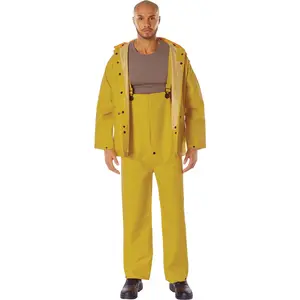Yellow - Deluxe Heavyweight PVC Hurricane 2-Piece Rain Suit