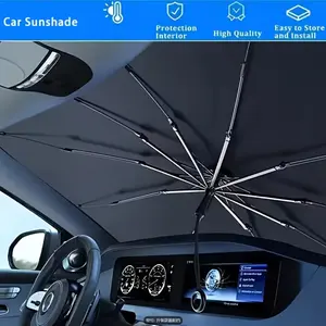 Single Piece Car Windshield Sunshade, Universal Upgrade Sun Umbrella, Easy Install Foldable Storage, Suitable for Sedans Suvs Trucks, Sun Protection