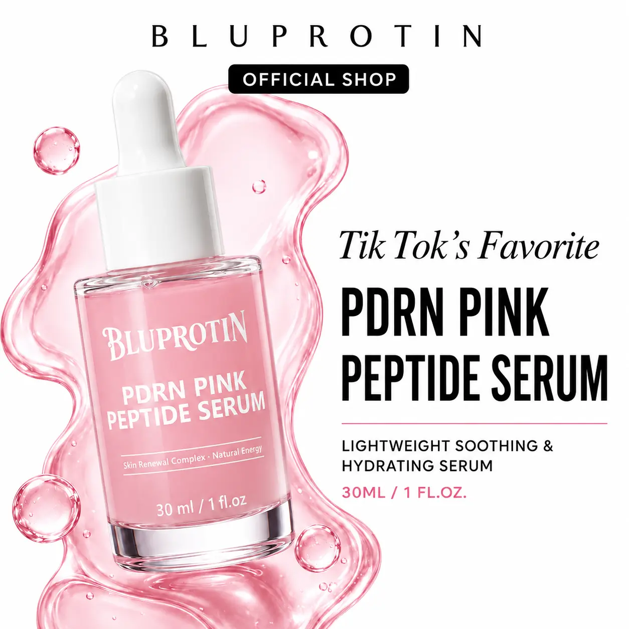 [NEW] Bluprotin PDRN Pink Peptide  | Hydrating Repair  with Salmon PDRN &  Acid | Fast-Absorbing Soothing  Care for Sensitive Skin | Facial Skin Care Essence (30ml /1 fl.oz) Pure Vitamin C Low-Molecular Acid Serum the beauty shop