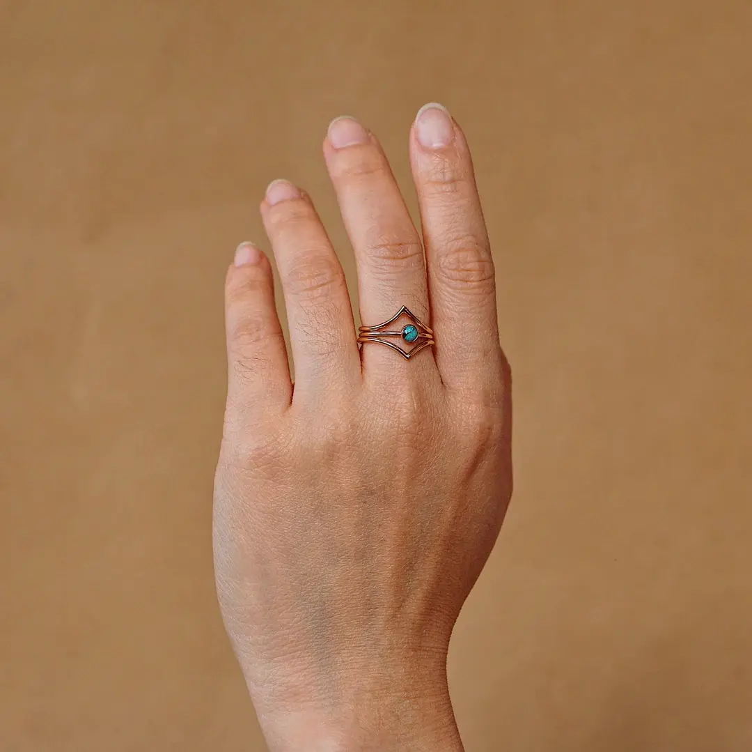 Turquoise Ring | December Birth Month Crystal Rings | Natural Crystal Rings