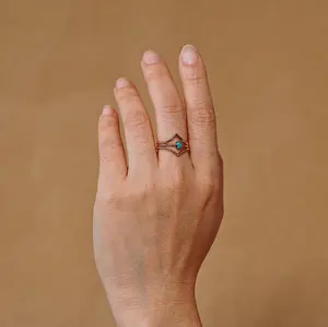 Turquoise Ring | December Birth Month Crystal Rings | Natural Crystal Rings