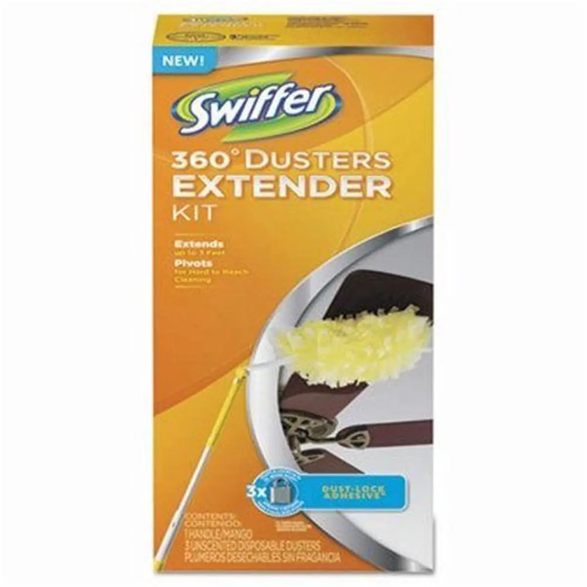 SWIFFER Microfiber Duster (Procter & Gamble PGC 82074CT) Household Cleaning Tool, Ergonomic Adjustable Extendable Handle, Bendable Design, Pivoting Head, Microfiber Cloth Refill, Cleaning Dust Removal Item, 6 per Case